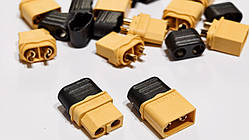 Роз'єм XT60 (пара — тато +ма) з чорним захисним ковпачком  ХТ60 хт 60 хт-60