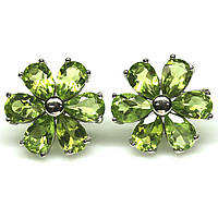 Сережки. Натуральний перидот. Срібло 925.