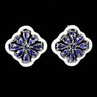 Сережки. Натуральний танзаніт. Срібло 925.