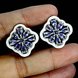 Сережки. Натуральний танзаніт. Срібло 925., фото 3