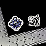 Сережки. Натуральний танзаніт. Срібло 925., фото 2