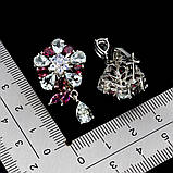 Сережки. Натуральний аквамарин, гранат родоліт і танзаніт. Срібло 925., фото 3