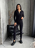 Жіночий термокостюм чорний, теплий і приємний на дотик, фото 2