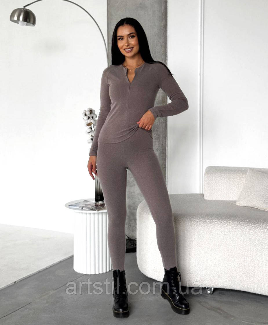 Жіночий термокостюм мокко, теплий і приємний на дотик, фото 1