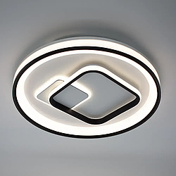 Керована LED люстра Esllse LORA 80W S ON/OFF світлодіодна кругла біла + чорна Ø480×65мм