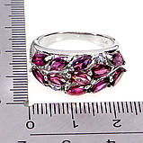 Каблучка. Натуральний гранат родоліт і танзаніт. Срібло 925., фото 3