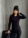 Жіночий термокостюм чорний, теплий і приємний на дотик, фото 5