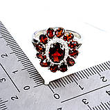 Каблучка. Натуральний гранат. Срібло 925., фото 2