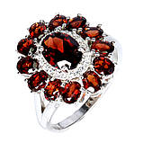 Каблучка. Натуральний гранат. Срібло 925., фото 3