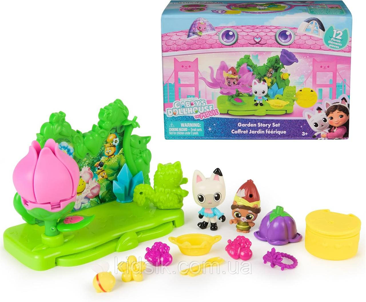 Ігровий набір «Садова історія» з фігурками Пандолап та Китті Гнома Ляльковий будиночок Габбі: у кіно Gabby's Dollhouse: The Movе, фото 1