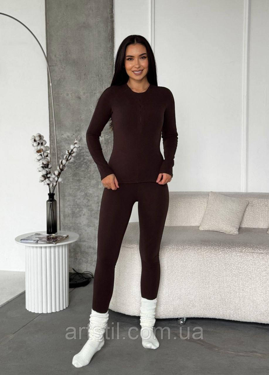 Жіночий термокостюм  шоколад, теплий і приємний на дотик, фото 1