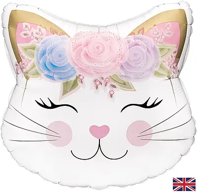 Oaktree 22" Киця з квітами Куля фольгова — В УП