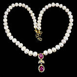 Кольє. Натуральний рубін і перл. Срібло 925., фото 2