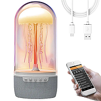 Портативна колонка Bluetooth з підсвіткою Медуза від USB/ Колонка з функцією нічника/Bluetooth колонка-нічник