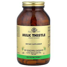 Розторопша, Milk Thistle, Solgar, 250 вегетаріанських капсул (450 мг на капсулу)