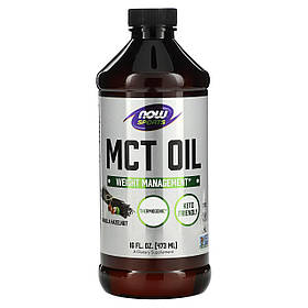 Масло МСТ для схуднення, MCT Oil, Now Foods, Sports, смак ванілі та лісового горіха, 473 мл