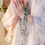 Тибетські чотки з насіння дерева Бодхі з намистиною лотоса, 108 намистин діаметром 10 мм, фото 2