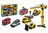 Будтехніка HH3018 — Набір інерційних машинок (7 шт) з краном, фото 5