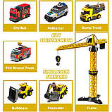 Будтехніка HH3018 — Набір інерційних машинок (7 шт) з краном, фото 4