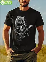 Модна футболка бавовняна з принтом Кіт-4 | Крута футболка стильна | Чоловіча футболка молодіжна | Літня футболка класна