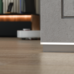 Плінтус прихованого монтажу АСП-410 з LED-підсвіткою алюмінієвий 40 мм без покриття