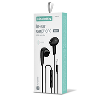 Навушники ColorWay Wired Earphone CW-WD04BK 3,5мм mini-jack чорний, фото 2