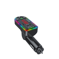 FM-модулятор бездротовий 2USB/Type-C/Micro SD чорний Havit HV-FM813BT, фото 2