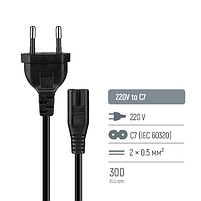 Кабель ColorWay живлення C7, 3 м чорний, фото 6