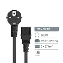 Кабель ColorWay живлення CEE7/7-C13, 1.8 м чорний, фото 6