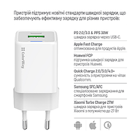 Зарядний пристрій мережевий USB/Type-C + кабель Type-C PD 30W GaN Mini ColorWay, фото 4