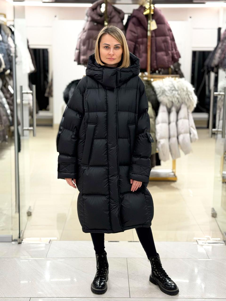 Пуховик жіночий Chanevia 25528 BLACK, фото 1