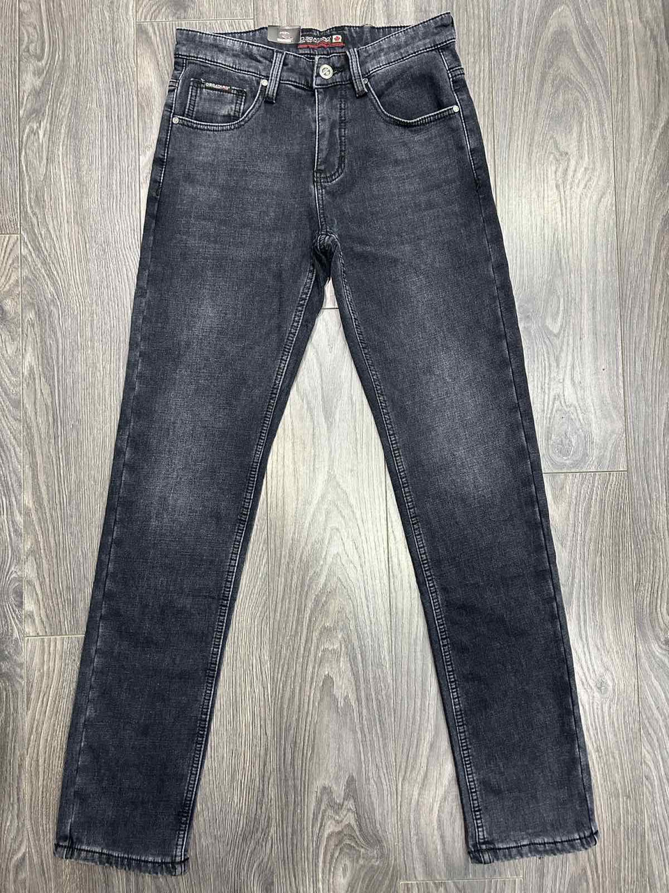 Джинси чоловічі DSGATARD2 теплі на флісі, зимові прямі,29  Темно-сірий, фото 1