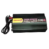 Інвертор PowerOne 1300W із зарядкою 12V220V Перетворювач, фото 3