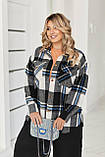 Кашемірова жіноча сорочка в клітинку великих розмірів за типом оверсайз (р.50-60). Арт-2500/17, фото 5