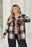 Кашемірова жіноча сорочка в клітинку великих розмірів за типом оверсайз (р.50-60). Арт-2500/17, фото 4