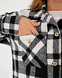 Кашемірова жіноча сорочка в клітинку великих розмірів за типом оверсайз (р.50-60). Арт-2500/17, фото 2