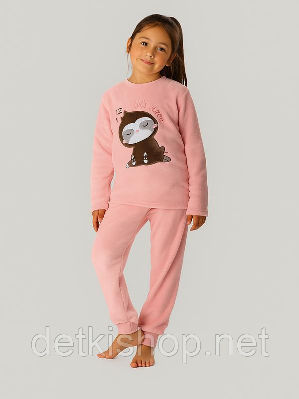 Тепла дитяча плюшева піжама для дівчинки 122-128 (6-8Y)