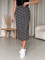 Длинная женская юбка в цветочек черная Merlini Лакко 400001481