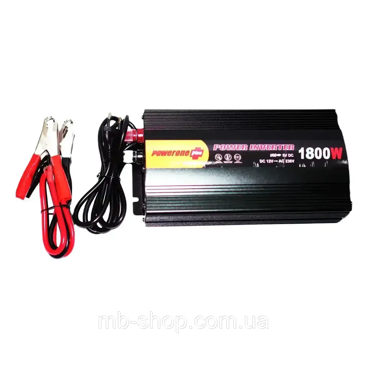 Перетворювач напруги PowerOne Plus 12V-220V 1800W(UPS-1800W) із зарядним пристроєм для акумулятора 20A, фото 1