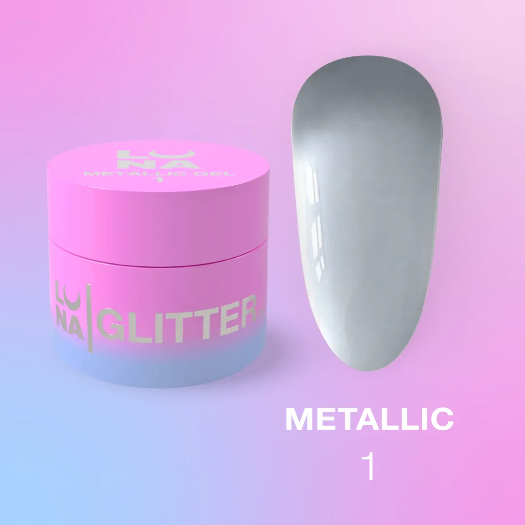 Lunamoon Гель-фарба для нігтів Metallic Gel №01 5ml, фото 1