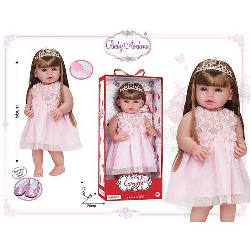 Лялька A 918 A (12/2)  гумова, висота - 52 см, прошите волосся, рухомі кінцівки, щітка для волосся, взуття, в коробці