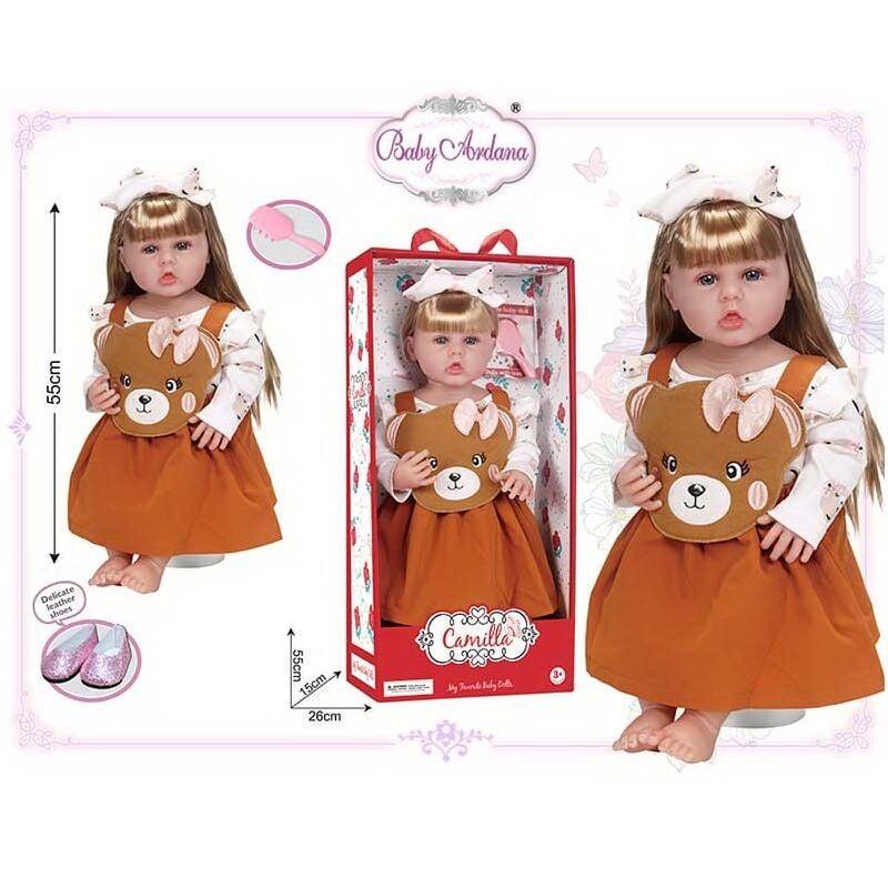 Лялька A 920 E (12/2) гумова, висота - 52 см, прошите волосся, рухомі кінцівки, щітка для волосся, взуття, в коробці