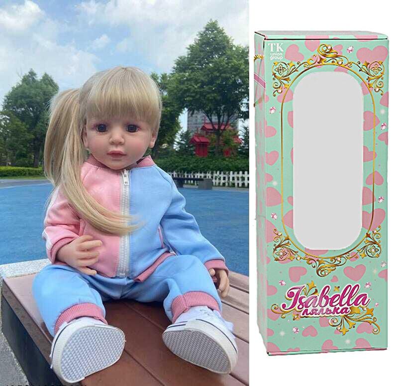 Лялька QM 109 (12) "TK Group", висота: 50 см, гумова, імітація скляних очей, пустушка, пляшечка, памперс, взуття, прикраса для