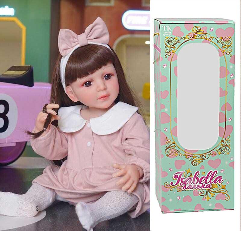 Лялька QM 123 (12) "TK Group", висота: 50 см, гумова, імітація скляних очей, пустушка, пляшечка, памперс, шкарпетки, прикраса для