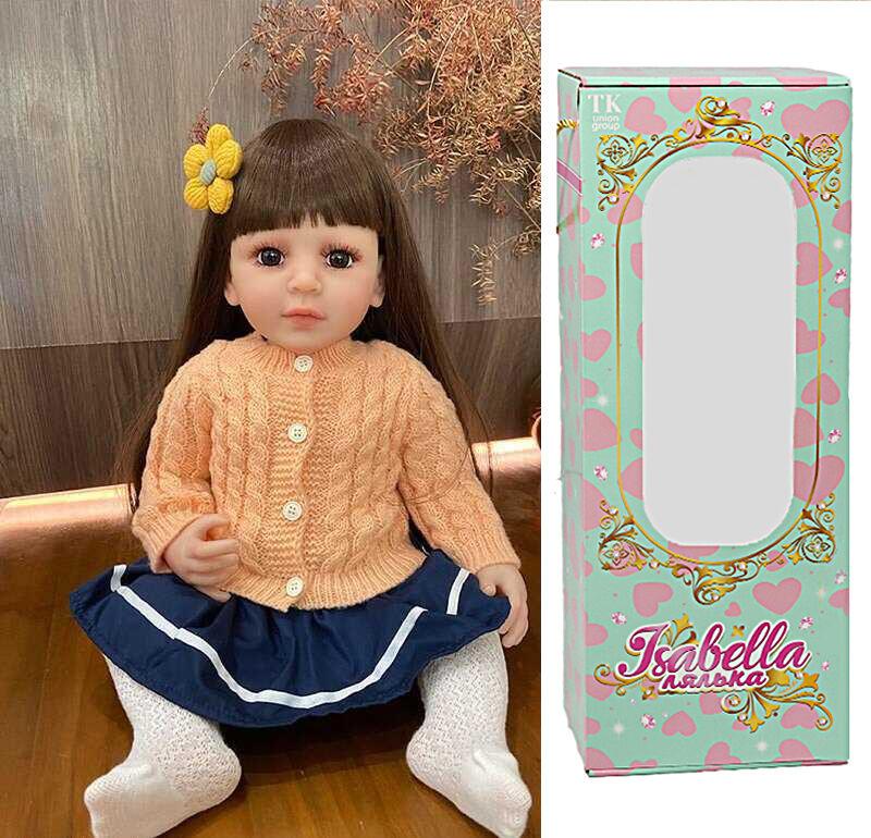 Лялька QM 125 (12) "TK Group", висота: 50 см, гумова, імітація скляних очей, пустушка, пляшечка, памперс, шкарпетки, прикраса для