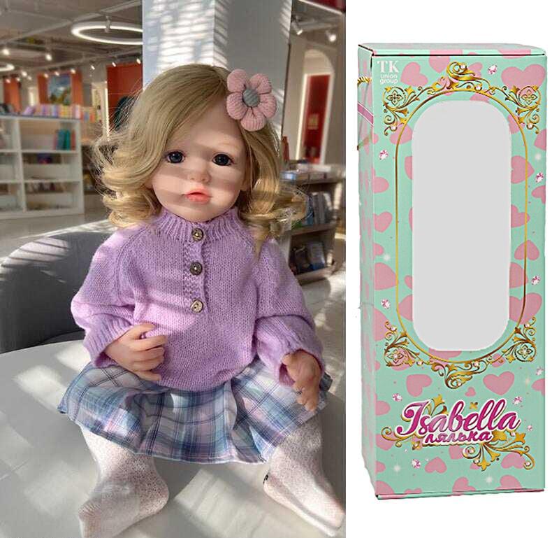 Лялька QM 131 (12) "TK Group", висота: 50 см, гумова, імітація скляних очей, пустушка, пляшечка, памперс, шкарпетки, заколка, в