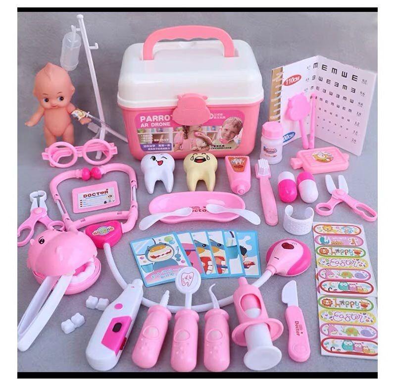 Набір лікаря HZ 611 B (36/2) на батарейках, звук, підсвітка, інструменти, окуляри, пупс, фігурка тварини, в боксі