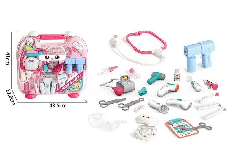 Набір лікаря YY 6033 (8) стетоскоп, підсвічування, звуки, ліхтарик, оглядове дзеркало, термометр, апарат УЗД, щелепа, пістолет з