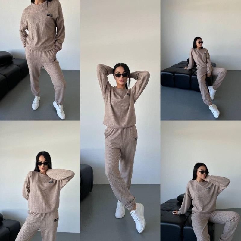 Жіночий прогулочний костюм; Кольори:джинс, меланж, графіт, чорний, блакитний, беж ; Розміри: 42-44р, 46-48р ;, фото 1