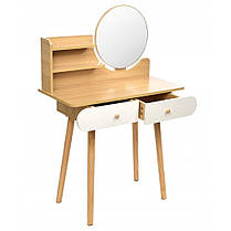 Туалетний столик косметичний з круглим дзеркалом Bonro B063 для макіяжу, косметичний стіл для дому салону фотостудії, фото 3